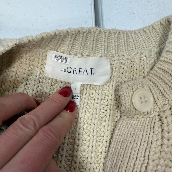 The Great. Collegiate Cardigan. Neck sweater heart patchwork size 4-6 - Picture 11 of 11